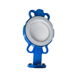 オイル/ガス/水手動ワームギア操作式設計圧力10Bar用プロのフッ素ライニング (VITON/PTFE) バタフライバルブ - Product Image 3