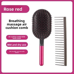 Brosse <span class=keywords><strong>à</strong></span> cheveux en acier compacte et portable personnalisée pour le soin du cuir chevelu, avec <span class=keywords><strong>coussin</strong></span> <span class=keywords><strong>d</strong></span>'<span class=keywords><strong>air</strong></span> et peigne <span class=keywords><strong>d</strong></span>émêlant <span class=keywords><strong>à</strong></span> dents larges, pour cheveux secs et humides - Product Image 1
