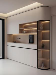 Credenza Personalizzata in Stile Legno Naturale con Panca, Unità Combinata per Pranzo, Stoccaggio <span class=keywords><strong>e</strong></span> Seduta per Piccoli Spazi - Product Image 3