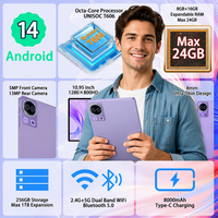 Nouvelle tablette éducative Android 14 de 11 pouces en gros d'usine, batterie 8000 mAh, SIM, clavier complet, souris, appels 4G, Wi-Fi, 24 Go/256 Go