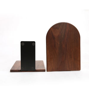 Fermalibri verticali rimovibili in legno e acciaio da tavolo supporto per libri espositore libreria in noce reggilibri per scaffali - Product Image 5