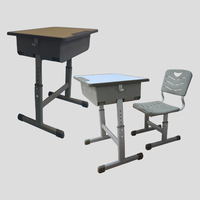 En acier inoxydable secondaire étudiant chaise de bureau bureau avec chaise