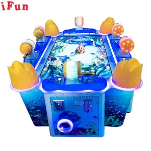 Commercial 6 Players Ticket Out Go Fishing Mini Arcade Game Machine With 55'' Inch LCD Video Fish Simulator for Kids