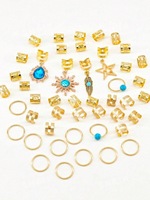 Bestseller 45-teiliges Bohemian Dreadlock Haarring-Set Legierung Farbige Schmetterling-Perlen-Charms Zopf-Haaraccessoires