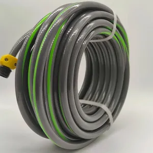 China Supplier 3/4 inch 8bar Green Flexible Water Delivery PVC Garden Hose 30m without connector