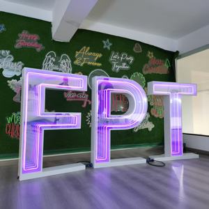 RGB LED อินฟินิตี้กระจกตัวอักษรและตัวเลข3D โลหะสีขาวสว่างขึ้นสำหรับการตกแต่งงานเลี้ยงวันเกิดงานแต่งงาน - Product Image 4