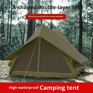 <span class=keywords><strong>Decai</strong></span> 2-4 personas a prueba de tormentas Retro A-Frame tienda de campaña 3000mm impermeable 210D tela Oxford ejército verde accesorio de configuración instantánea - Product Image 3