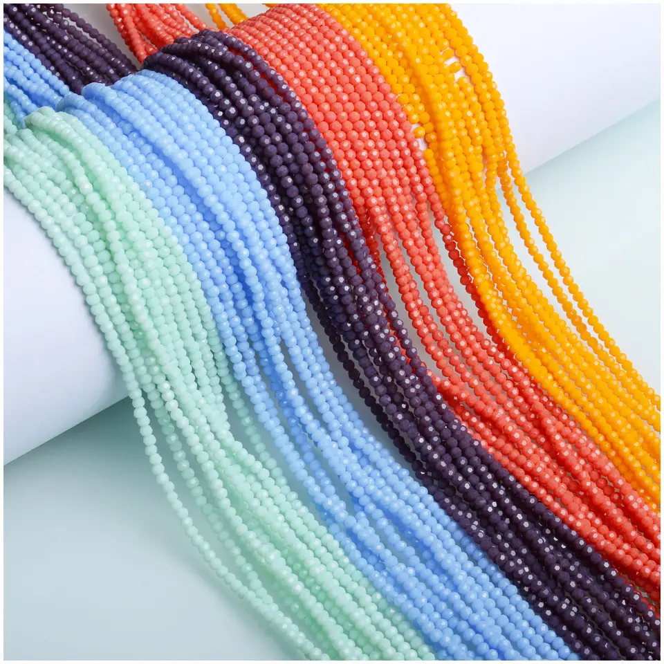 JC crystal faceted rondelle crystal beads for bracelet making   multi colors crystals 2mm glass beads