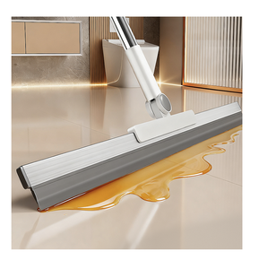 Balai multifonctionnel en silicone à long manche avec raclette - Outil de nettoyage écologique <span class=keywords><strong>pour</strong></span> fenêtres et sols - Product Image 1