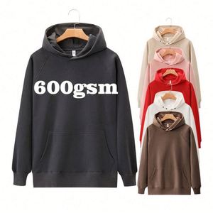 600 GSM Cotton Fleece Autumn Hoodie for Men <b>Black</b> Digital Printing Custom Logo Unisex High Quality Oversized - Product Image 1
