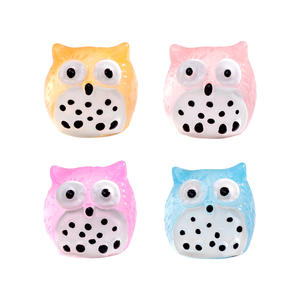 ミニレジンフクロウ暗闇の中で小さな輝きを隠すミニレジンアニマルクスクラフトフィギュア水族館のための人形の妖精の庭のアクセサリー - Product Image 5