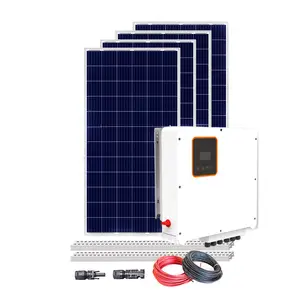 Industrial All In One 3 Phase Inverter Solar Power System On Grid Kit 5KW 10KW 15KW Solar Panel Energy System For Home