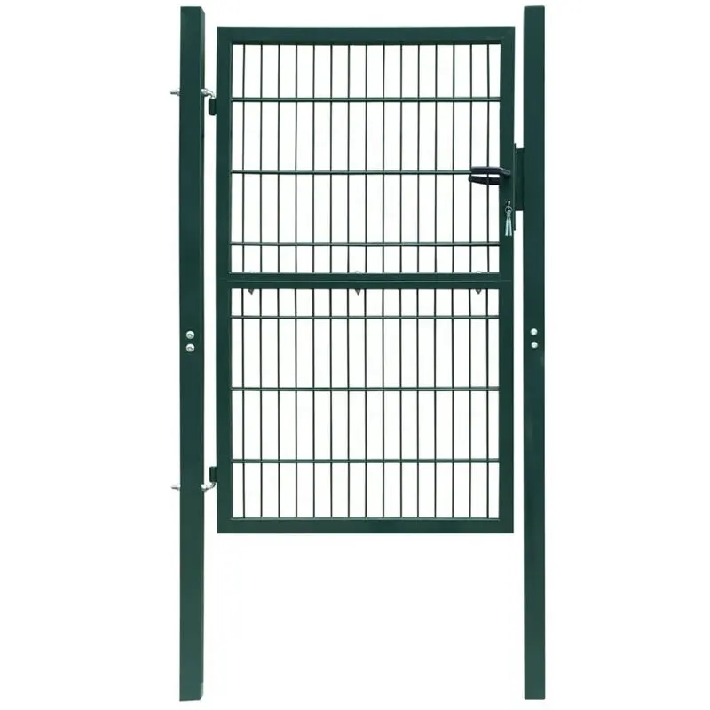 Dark Green Garden Gate 150 x 100 cm Powder Coated Metal Wire Yard Fence Gate