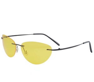 Kính mát nam phong cách <span class=keywords><strong>Matrix</strong></span> Neo, nhẹ, khung titan không viền, phân cực, chống tia UV, kiểu mắt mèo nhỏ, khung nhỏ, chống tia UV400 - Product Image 4