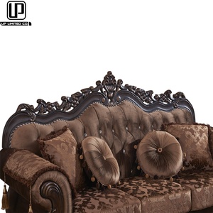Real estilo europeo y americano barato antiguo Salón Floral tela sofá cuero para la <span class=keywords><strong>venta</strong></span> <span class=keywords><strong>muebles</strong></span> - Product Image 2
