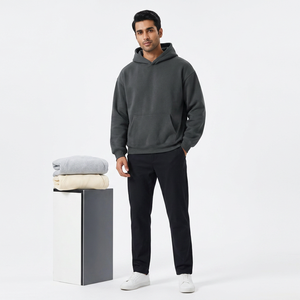 Sweat-shirts athlétiques épais 450 GSM pour hommes, en molleton avec logo personnalisé, 100 % coton, streetwear, pull-over, séchage rapide, respirant, hiver - Product Image 1