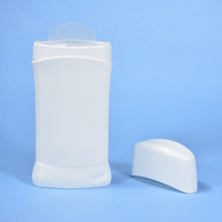 Contenant cosmétique ovale en plastique PP avec bouchon couronne, impression sérigraphique personnalisée pour stick déodorant et crème solaire