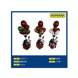 Paquete de 4 decoraciones navideñas de juguete con luces LED Plástico rojo y verde y tela Solar y alimentado por batería para fiestas - Product Image 1