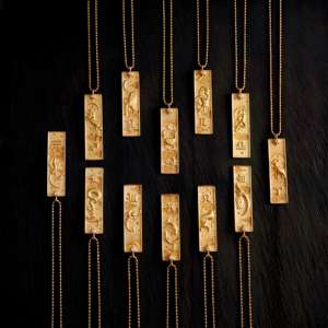 Moda ODM 18K oro PVD impermeable Acero inoxidable Zodiaco Tarot cartas colgante collar Zodiaco encanto collar regalos para mujeres - Product Image 1