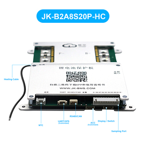 JK BMS B1A8S10P-HC Smart BMS V21 4S~8S BT RS485 HEAT CAN 1A 2A กระแสไฟ 100A ตัวปรับสมดุลแบบแอคทีฟ สำหรับแบตเตอรี่ Li-ion LiFePo4 Lto BMS - Product Image 3