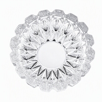 Cendrier en verre taillé en étoile 170 mm, motif à facettes étoilées, bord festonné à 16 lobes, cendrier décoratif lourd pour la maison