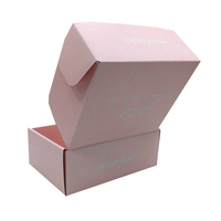 Carton d'expédition ondulé rose de luxe personnalisé personnalisé Enveloppe cosmétique recyclée Boîte cadeau en papier avec logo Chaussettes