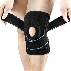 Professional Knee Guard with Metal Support and Silicone Cover Knee Pads Fitness Pressurized Knee brace