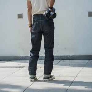 Nuovo arrivo retrò Non elasticizzato dritto sottile 15oz peso massimo classico 5 tasche Design Raw pantaloni Jeans da uomo - Product Image 4