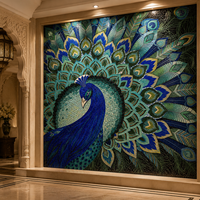 Art mural en mosaïque de verre fait main, carreaux décoratifs pour l'intérieur, salon, cuisine, salle de bain