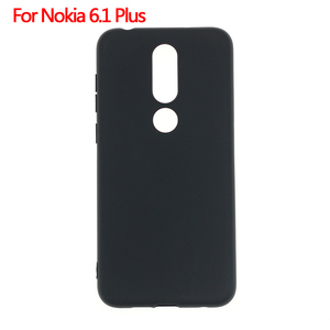 Fabricante al por mayor mate TPU casos suave esmerilado contraportada funda de silicona para teléfono móvil para <span class=keywords><strong>Nokia</strong></span> 6,1 Plus negro - Product Image 2