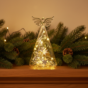 Luci Decorative a LED in Vetro Trasparente Scintillante, Ornamenti a Forma di Stella, Decorazioni Natalizie e di <span class=keywords><strong>Capodanno</strong></span> per Tavolo, Alta Qualità - Product Image 3