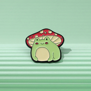 Pin Enamel kartun katak jamur Pin Pin kerah kodok lucu untuk hadiah teman bros Pin perhiasan Pin baju lencana kerah - Product Image 5