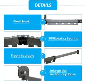 High Quality Indoor Aluminum Wall Mount Foldable Rust Resistant Space Saving Multi-function Classic Modern <b>Drying</b> <b>Rack</b> - Product Image 4