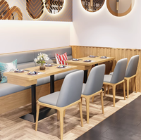 Usine Foshan Bois Massif Western Restaurant Café Dessert Boutique Restaurant Restaurant Mur Booth Canapé Table et Chaise Combinaison