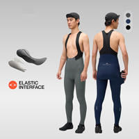 Pantalon de cyclisme long thermique pour homme en nylon respirant et éco-responsable avec coussinet double flèche, idéal automne-hiver