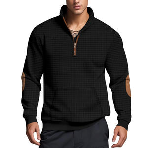 Suéter Polo de Otoño Invierno 2025 para <span class=keywords><strong>Hombre</strong></span>, Jacquard a Cuadros, Cuello Alto con Cierre, Prenda Exterior Informal y Holgada - Product Image 2