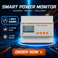 Compteur d'énergie triphasé Acrel AMC200L-4E3 à 4 circuits, communication Modbus-rtu, écran LCD pour armoire de distribution/industrie