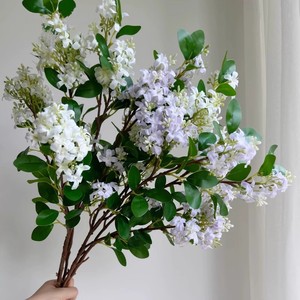 Flores Artificiales de Murraya Paniculata Haiyi, Decoración para el Hogar y Bodas, Color Rosa y Morado Claro, Impresión 3D - Product Image 1