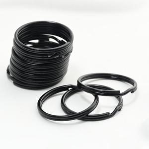 Anelli Portachiavi in Metallo Nero all'Ingrosso, Anelli Piatti Rotondi per Portachiavi, Accessori per Anelli Portachiavi - Product Image 1