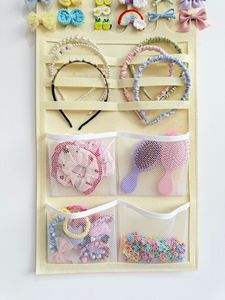 Organizer Aksesoris Rambut Gantung Dinding Lipat Dua Tingkat Motif Pelangi untuk Anak Perempuan, Tempat Penyimpanan Jepit Rambut, Bando, dan Scrunchie untuk Lemari - Product Image 4