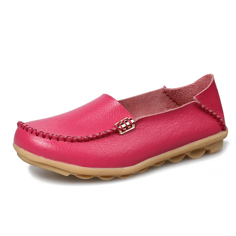 Hot Sale Women Comfort Leather Loafers Casual Round Toe Moccasin Wild Driving Flats Soft Walking Shoes Women Men Slip On