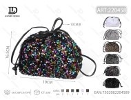 Borsa da Donna Piccola con Paillettes 18 cm x 16 cm, Chiusura a Coulisse, Mini Borsa alla Moda per Tutte le Stagioni - Product Image 1