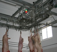 Système de rail de ligne d'abattage de porcs, convoyeur de carcasses pour l'abattage et le traitement des porcs