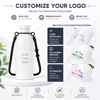 Bouteille d'eau isotherme en acier inoxydable à double paroi de 500 ml avec logo personnalisé, poignée en corde détachable, gourde isotherme portable pour le sport et la gym