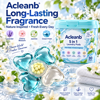 Capsules de lessive 5 en 1 en forme de cœur avec billes parfumées, parfum premium, marque privée, OEM, ODM, emballage personnalisé