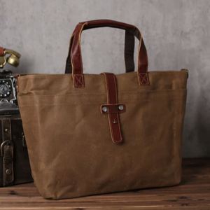 Bolsos Tote de Lona Encerada Personalizados para Mujer, con Cierre, Impermeables, Duraderos, Grandes, para el Hombro, Portátiles, para Viajes, Playa y Compras - Product Image 1