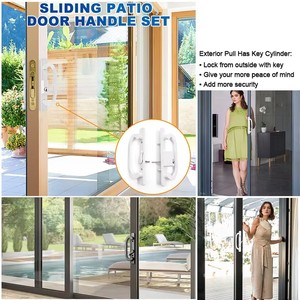 Modern Apartment Villa Patio Sliding Door <strong>Handle</strong> <strong>Lock</strong> Set Key Cylinder Face Plate Mortise <strong>Lock</strong> Full Replacement <strong>Window</strong> <strong>Handle</strong> - Product Image 6