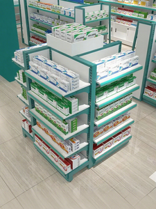 Vitrines de magasin de détail Étagères de supermarché réglables avec crochets d'accessoires en métal et en bois pour l'exposition de produits - Product Image 4