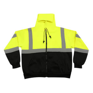 Yüksek kaliteli Polyester sınıf 2 su geçirmez yansıtıcı ceket kış yumuşak uzun kollu Hoodie güvenlik ceket bez Hoodie ile Hi Vis - Product Image 3