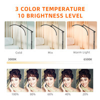 28 "LED Lash Light Half Moon Lamp Réglable Nail Table Light Vidéo Studio Salon Photographie 6000K Couleur Beauté Éclairage